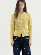 fano Thermal Embroidered Loose Fit Casual Women Long Sleeve Knit Cardigans