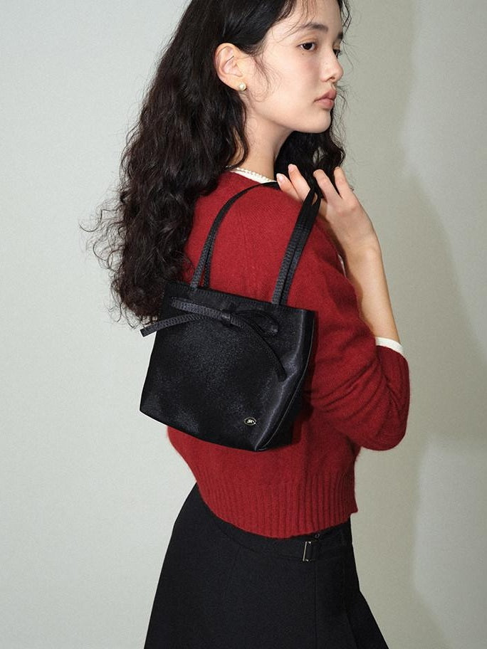 fano Foldable Washable Minimalist Casual Bow Detail Unisex Commuter Boxy Tote Bags