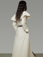 unspoken Comfortable Cotton Blend High Waist Asymmetrical Shirt Dress Office Maxi Dresses