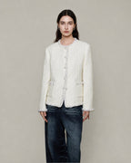 Gotodays Wool Blend Minimal Commuter Relaxed Fit 3D Tailored Cropped Jackets