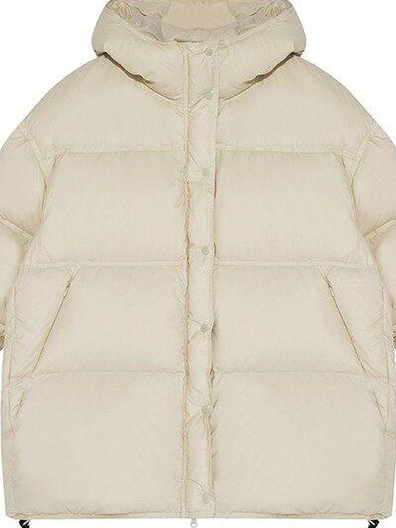 fano Warm 90% White Duck Down Hooded Straight Fit Minimalist Commuter Down Jackets