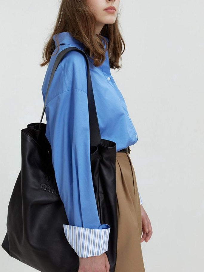 fano Skin Friendly Breathable Cotton Minimalist Loose Fit Women Button Solid Shirts