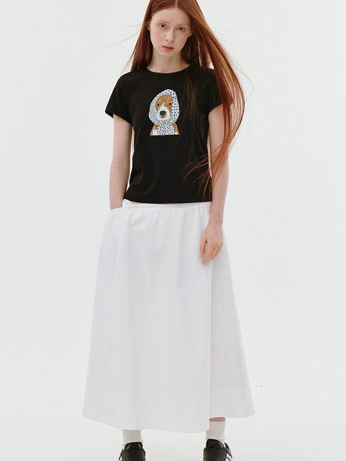 fano Soft Cotton Korean Slim Round Neck Animal Print Women Short Sleeve T-Shirts