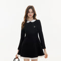 ikyou_Elegant_Mesh_Princess_High_Waist_Doll_Collar_A_Line_Black_Midi_Dresses_MISSTT