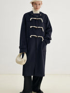 fano Thick Hooded Toggle Midlength Straight Pocket Commuter Solid Long Coats