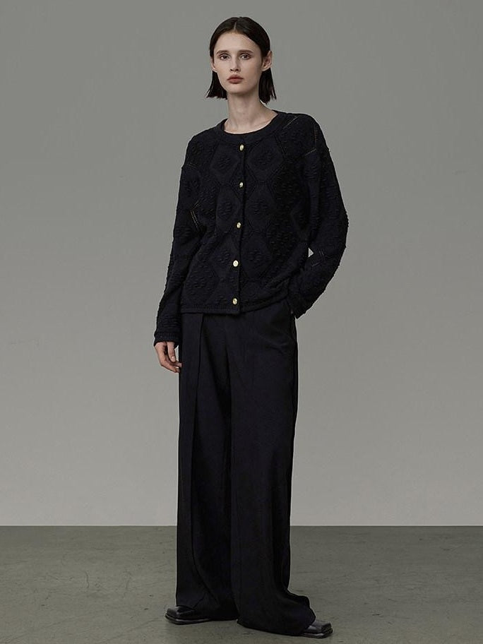 unspoken Soft Fine Knit Two Piece Minimalist Women Black Layered Knitwear Cardigans
