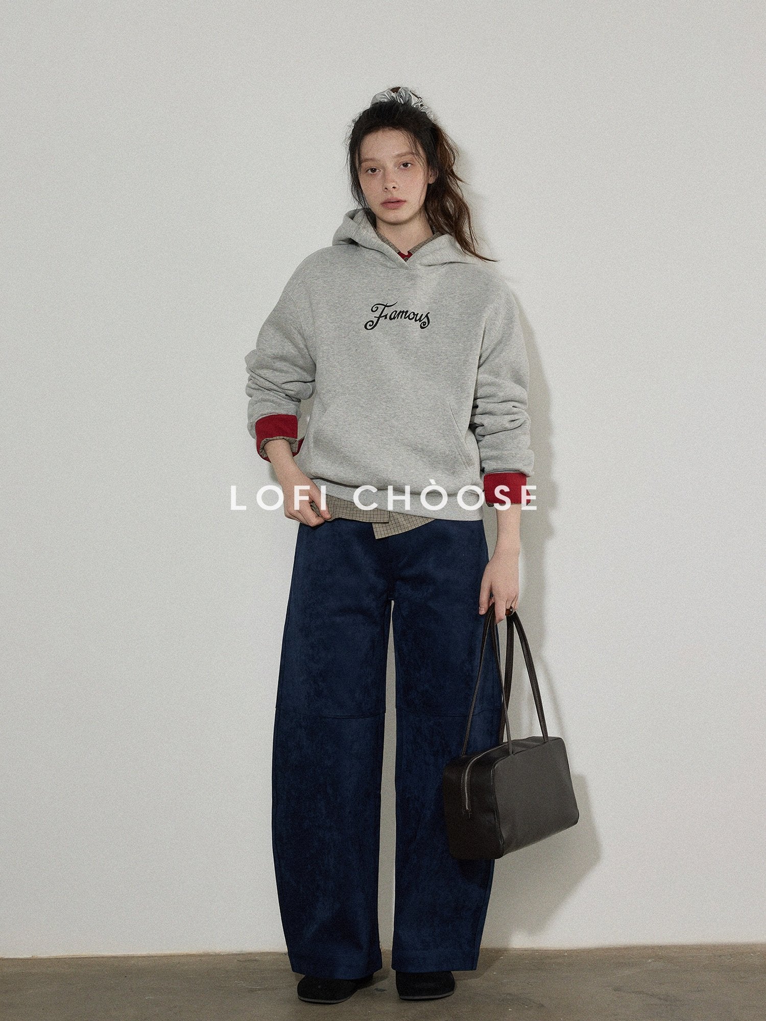 Lofi choose Pure Cotton Long Sleeve Loose Fit Contrast Plaid Button Down Women Shirts