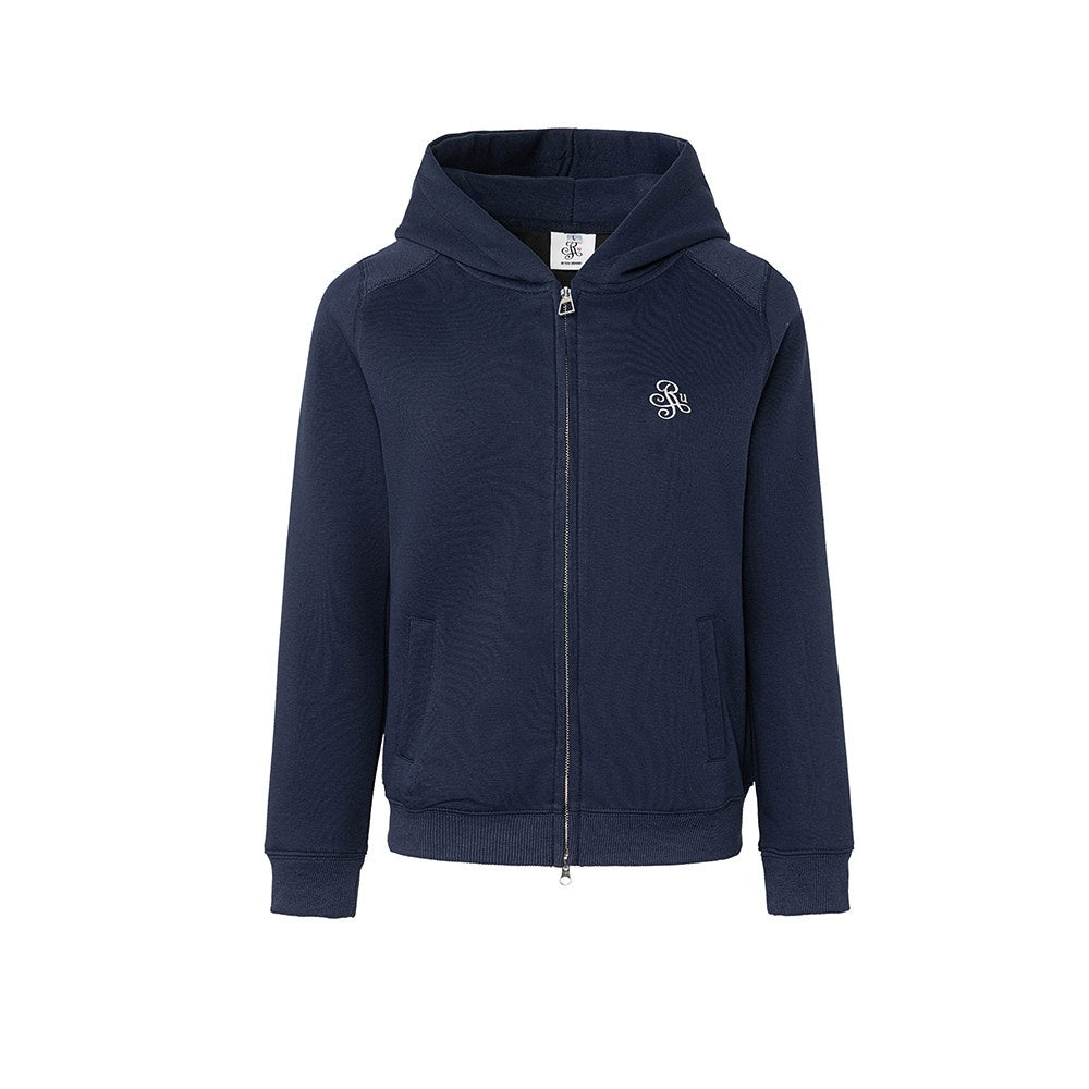 ikyou Sleek Slim Fit Zip Up Patchwork Pockets Commuter Cotton Lined Hoodie