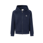 ikyou Sleek Slim Fit Zip Up Patchwork Pockets Commuter Cotton Lined Hoodie