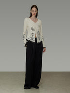 unspoken Soft Cotton Blend Relaxed Fit Floral Print V-neck Long Sleeve Women Blouses