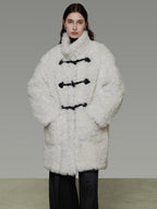 unspoken Warm Stand Collar Loose Mid Length Minimal Commuter Women Polyester Long Coats