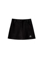 ikyou Lined Embroidered A Line Mid Waist Slim Casual Women Brushed Mini Skirts