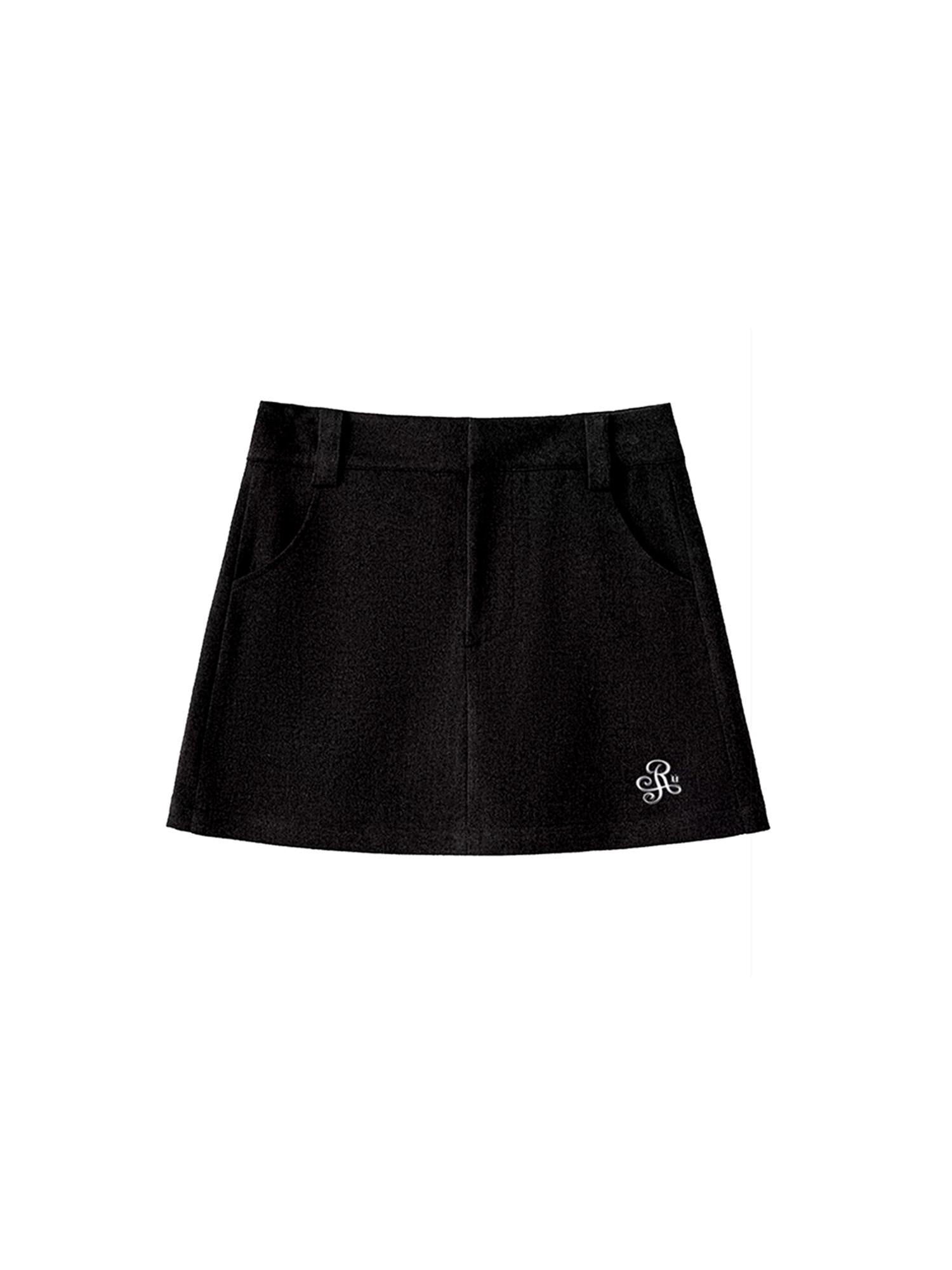 ikyou Lined Embroidered A Line Mid Waist Slim Casual Women Brushed Mini Skirts