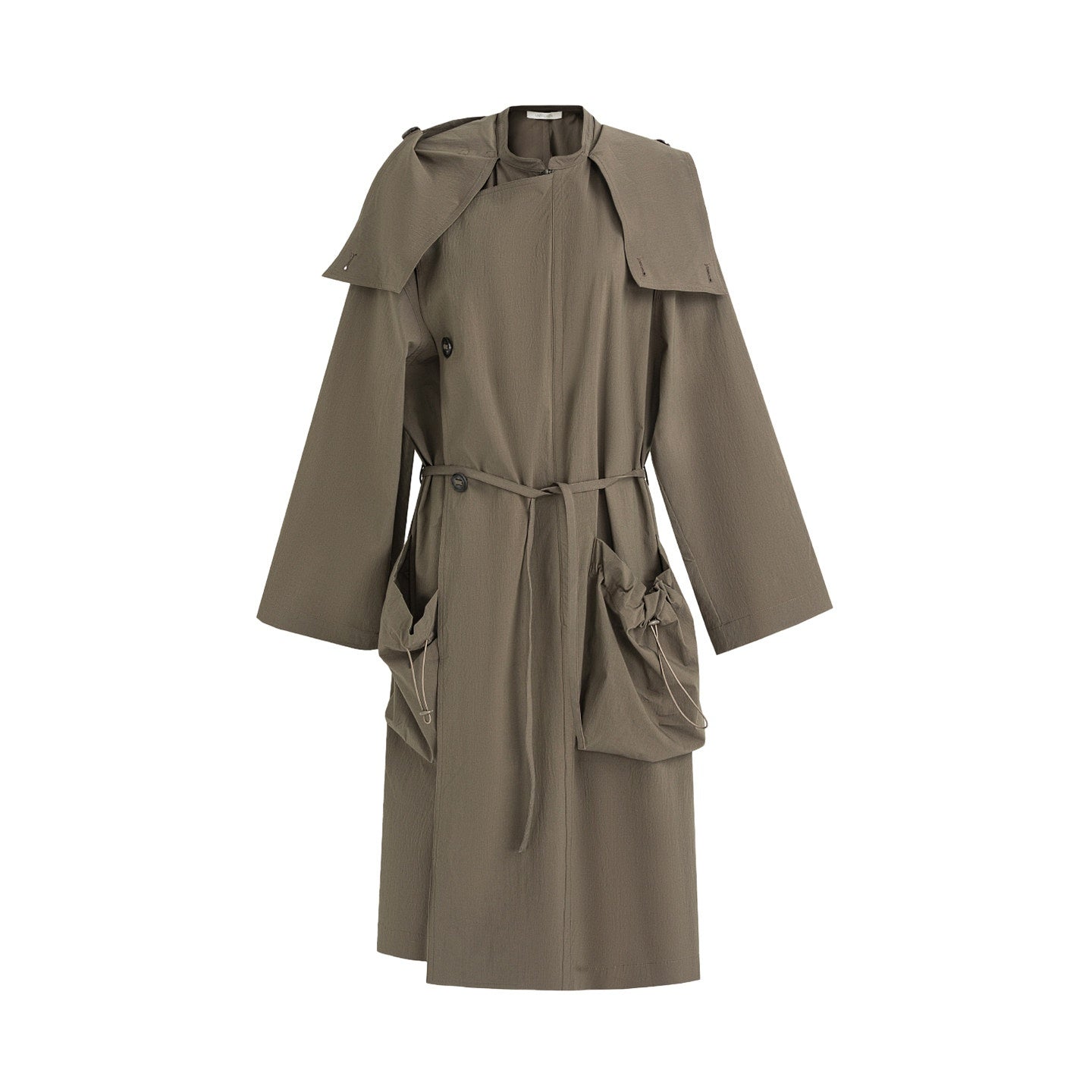 unspoken_Viscose_Blend_Loose_Fit_Single_Breasted_Minimalist_For_Women_Brown_Long_Coats_MISSTT