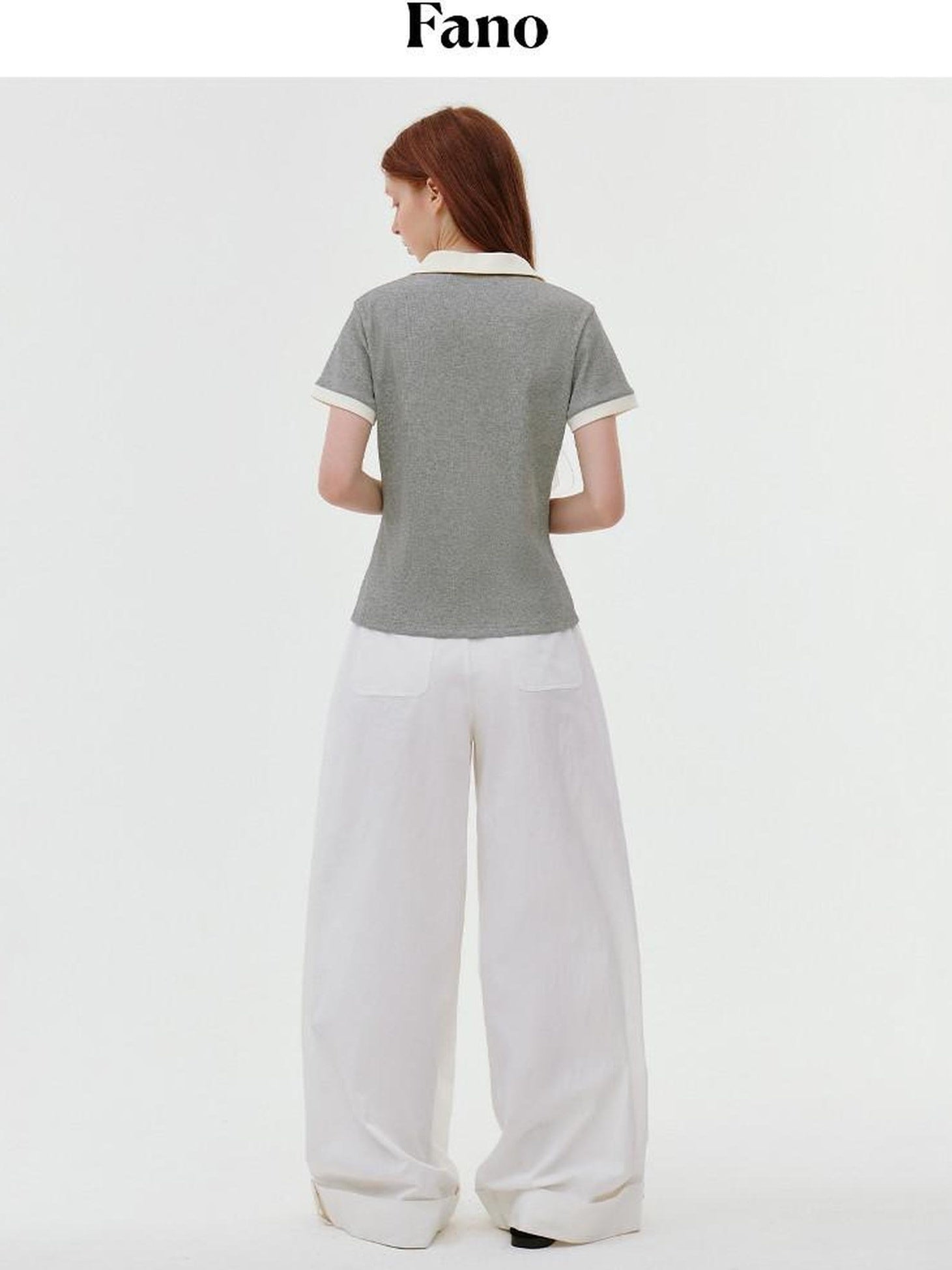 fano Stretch Cotton Henley Neck Korean Straight Heather Gray Short Sleeve T-Shirts