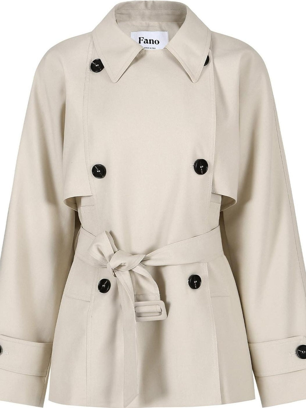 fano Korean Commuter Loose Double Breasted Midlength Women Poly Viscose Trench Coats