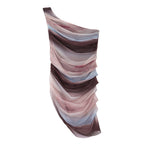someonesometimes Breathable Tie Dye Stripe Print Slim Fit Versatile Women Off Shoulder Crop Tops