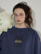 Lofi choose Fleece Lined Oversized Crew Neck Workwear Women Cotton Polyester Blend Sweatshirt
