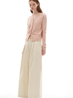 someonesometimes Soft Pink Cozy Wool Button V-neck Loose Fit Unisex Knit Cardigans