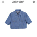 audreyyang_Linen_Blend_Collared_Short_Sleeve_Button_Casual_Denim_Blue_Top_&_Skirt_Sets_MISSTT