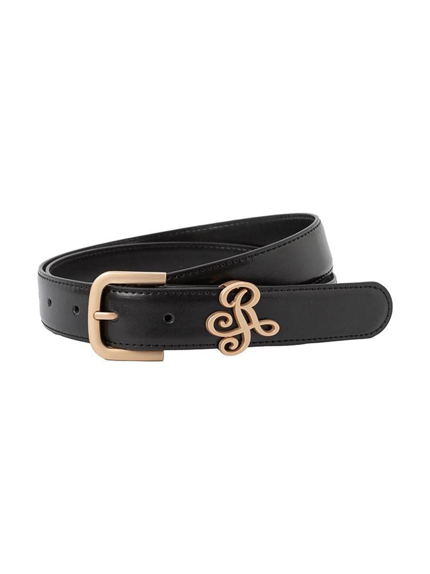 ikyou Smooth Two Layer Cowhide 3Cm Pin Buckle Slim Versatile Women Leather Belts