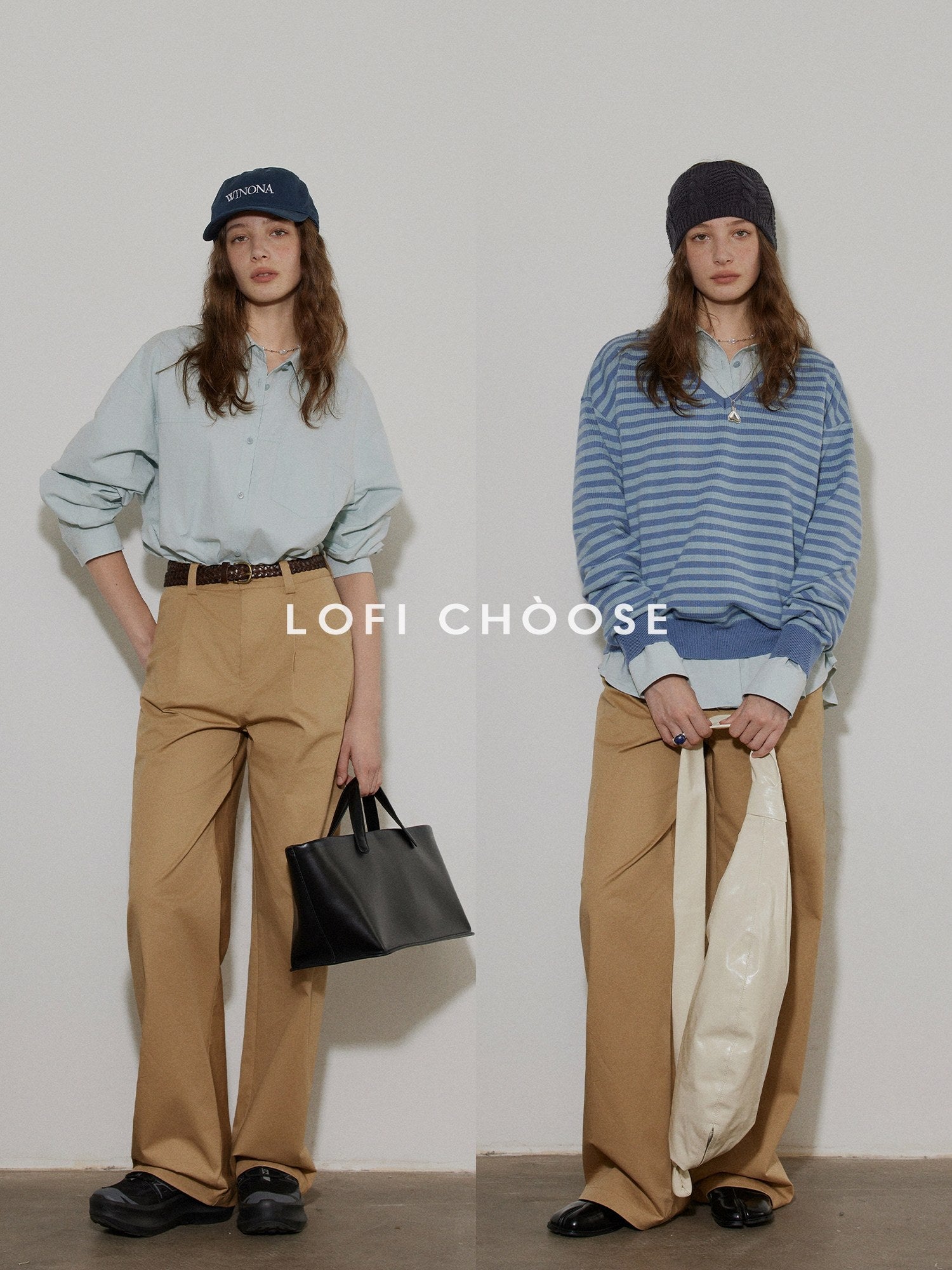 Lofi choose Breathable Cotton Loose Fit Lapel Collar Button Long Sleeve Office Women Shirts