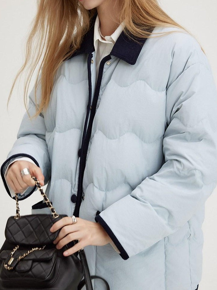 fano 90 Percent White Duck Down Minimal Commuter Straight Colorblock Down Jackets