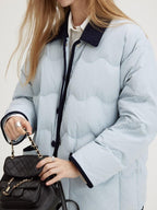 fano 90 Percent White Duck Down Minimal Commuter Straight Colorblock Down Jackets