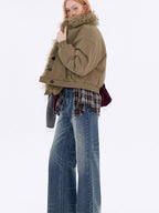 fano Shape Retaining Vintage Distressed Mid Rise Women Blue Straight Leg Jeans