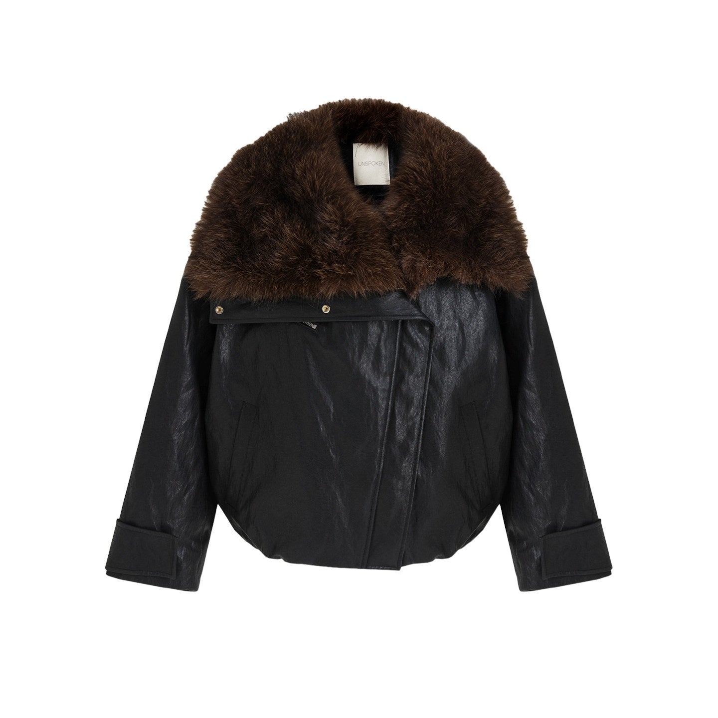 unspoken_Thick_Warm_Patchwork_Lapel_Zipper_Loose_Women_Commuter_Black_Leather_Jackets_MISSTT