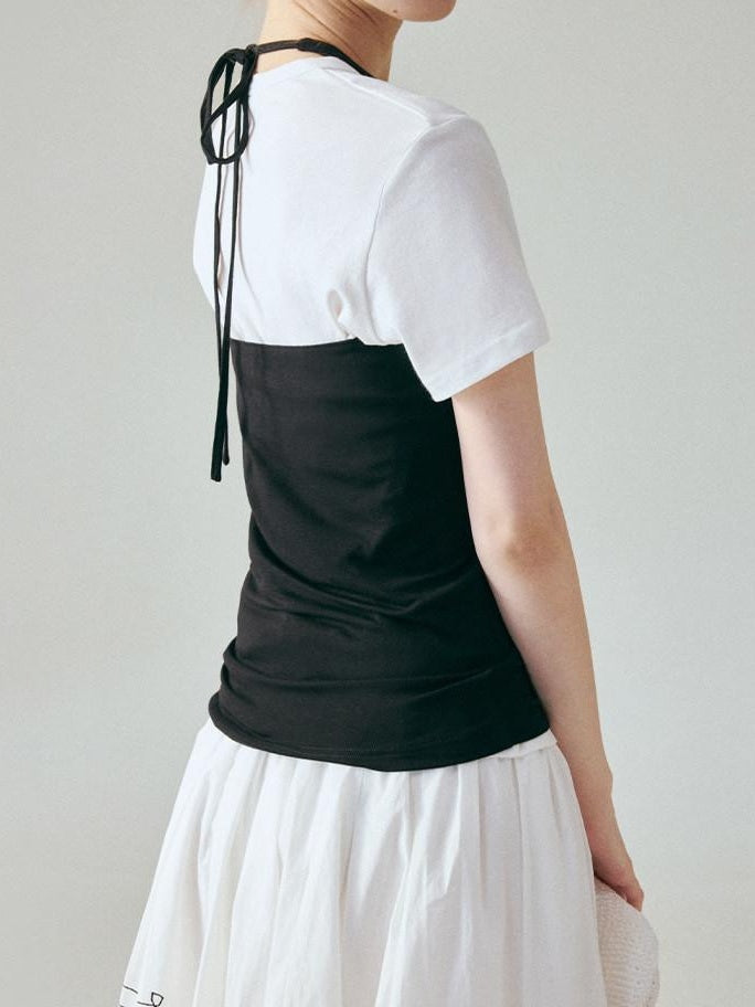fano Soft Stretch Viscose Halter Slim Fit Office Layering Black Camisoles