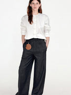 fano High Rise Cotton Rigid Casual Straight Youth Raw Denim Straight Leg Jeans