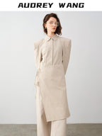 audreyyang Durable Long Sleeve Cotton Blend Relaxed Fit Women Top & Pants Sets