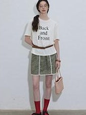 Lofi choose High Waist Floral A Line Relaxed Fit Workwear Women Coffee Green Mini Skirts