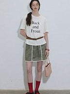 Lofi choose High Waist Floral A Line Relaxed Fit Workwear Women Coffee Green Mini Skirts