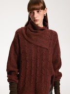 someone sometimes Vintage Red Turtleneck Commuter Pullover Knitwear Acrylic Wool Sweaters