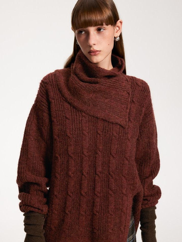 someone sometimes Vintage Red Turtleneck Commuter Pullover Knitwear Acrylic Wool Sweaters