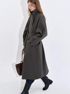 fano Cotton Lyocell Mid Length Single Breasted Straight Women Brown Trench Coats