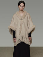 unspoken Pure Wool V-neck Hidden Button Oversized Apricot Minimal Work Knitwear Cardigans
