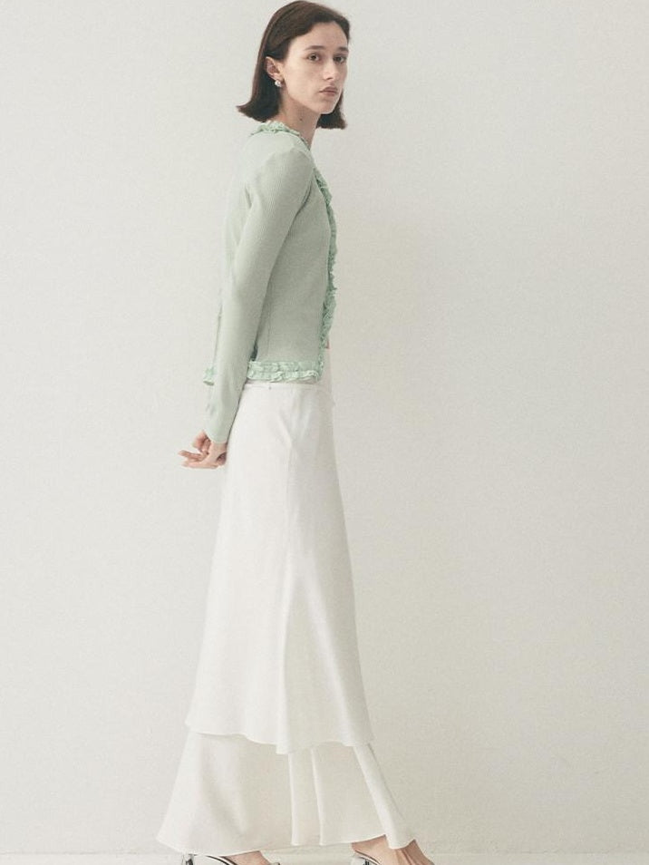 someone sometimes Soft Modal Tencel Minimal Office Double Fishtail Low Waist Women Maxi Skirts