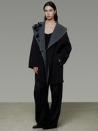 unspoken Warm Thick Minimal Commuter Loose Fit Lapel Women Sheep Wool Blend Wool Coats