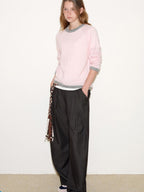 fano Wool Alpaca Blend Casual Loose Fit Crewneck Knit Pullover Longsleeve Sweaters