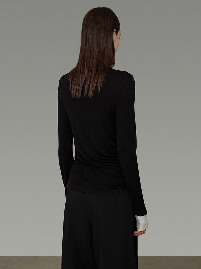 unspoken Modal Blend Colorblock Slim Fit Round Neck Pullover Women Knitwear Sweaters