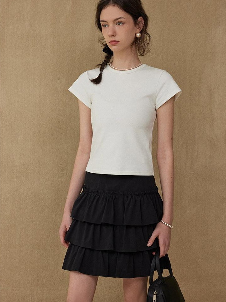 fano Stretch Cotton Commuter Straight Fit Women Crewneck Short Sleeve T-Shirts