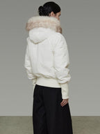 unspoken 90 Percent White Duck Down Warm Hooded Loose Short Commuter Women Down Jackets