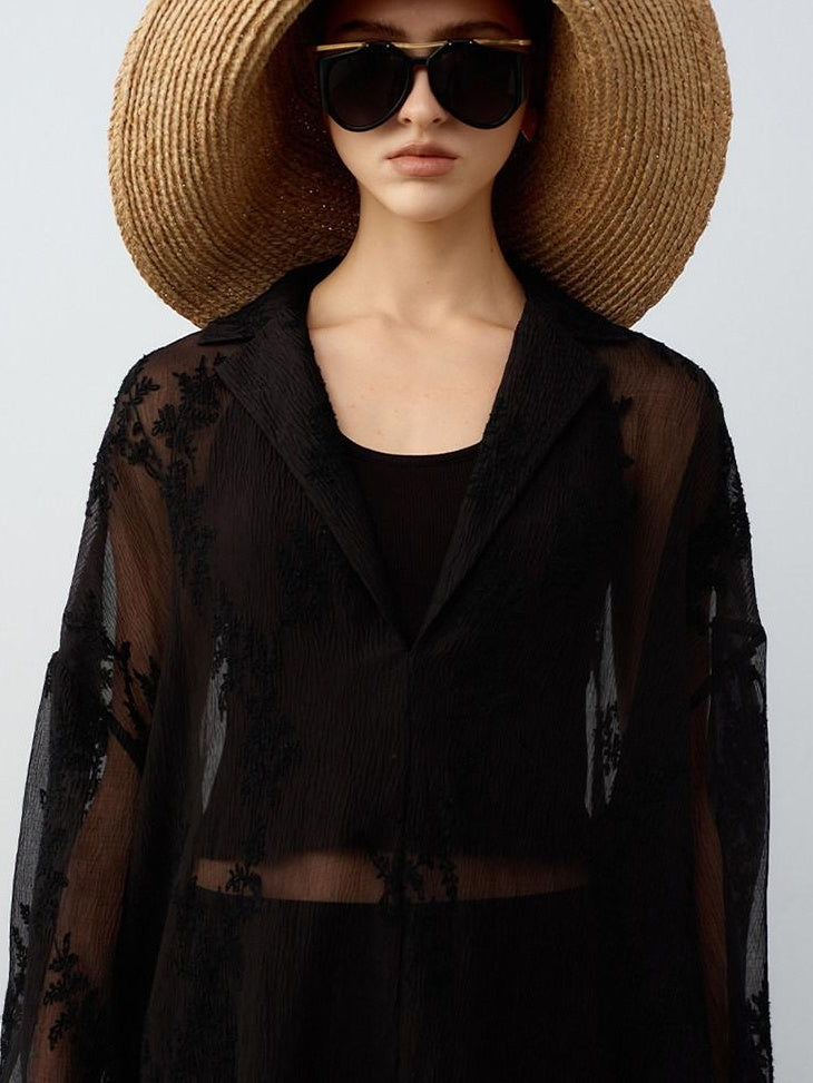 audreyyang Polyester Two Piece V-neck Long Sleeve Tailored For Women Wide Leg Pants