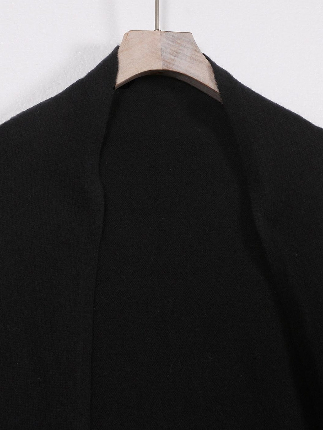 audreyyang Soft Acrylic Wool Blend Decorative Long Knitted European Women Black Scarves