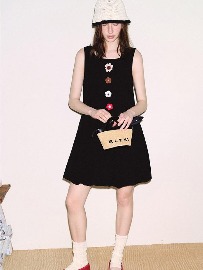 fano Linen Sleeveless A Line Bubble Natural Waist Korean Casual Women Midi Dresses