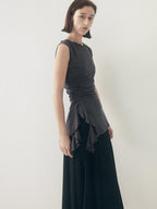 someonesometimes Original Strappy Solid Viscose Stretch Tee Off Shoulder Crop Tops