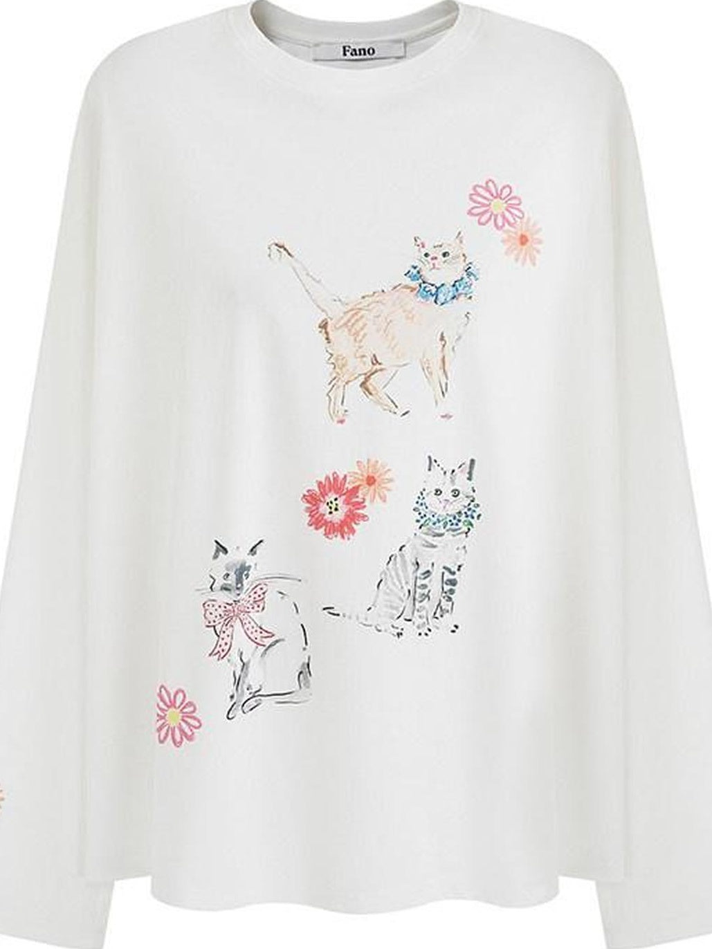 fano Moisture Wicking Casual Loose Fit Floral Print Cotton Long Sleeve T-Shirts